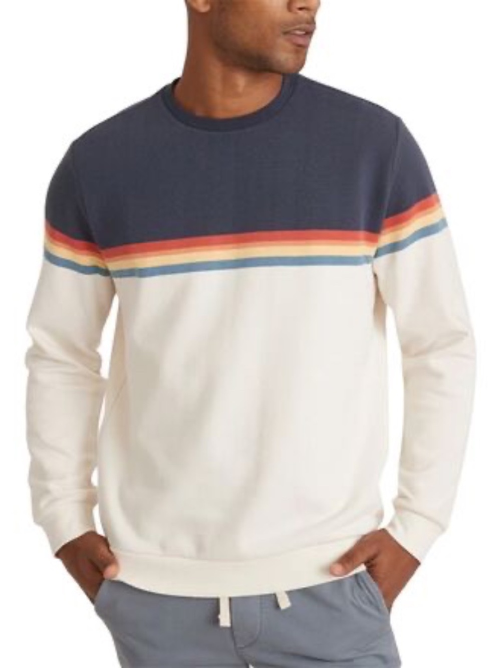 Marine Layer Sunset Stripe Sweatshirt Medium